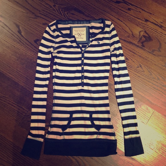 Abercrombie & Fitch long fitted striped top - Picture 1 of 3